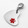 3/4" Stainless Medical Alert Heart Bracelet Charm